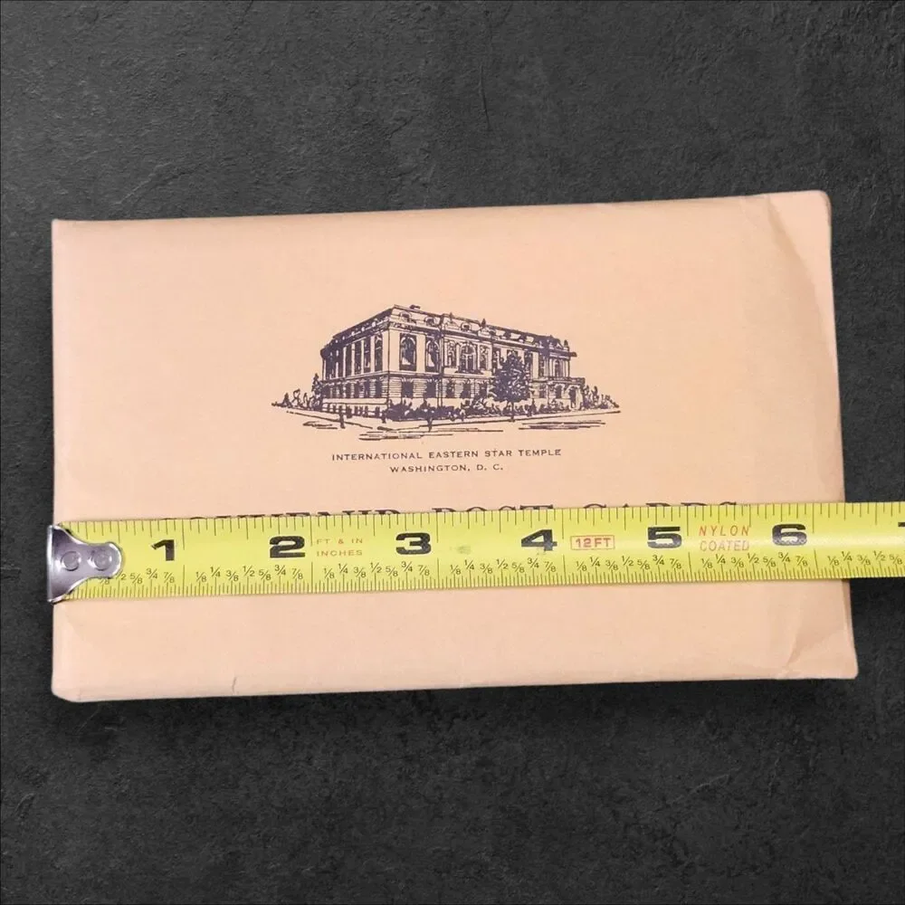 Vintage Set 15 Postcards Eastern Star Temple Perry Belmont House DC w Folder NOS
